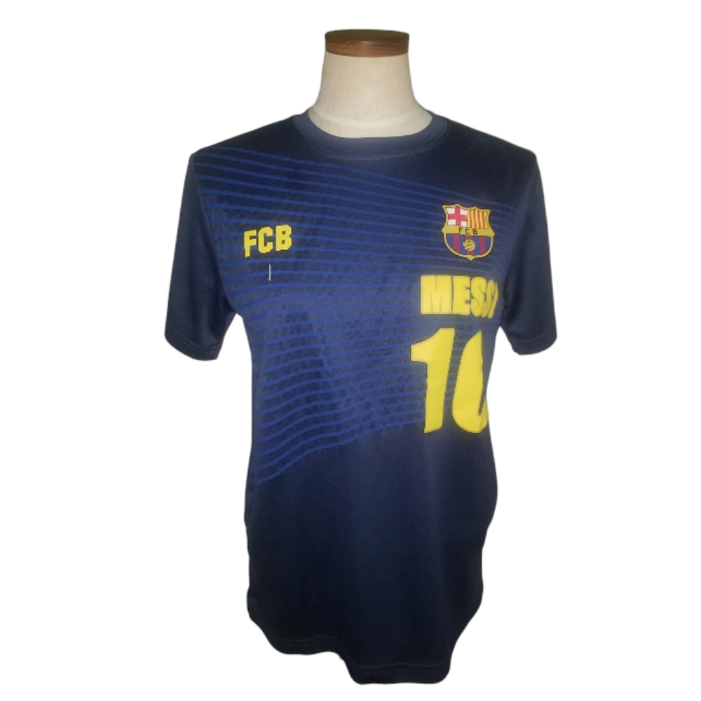 FCB Messi 10 Football Club Barcelona Ultra Soft Jersey GameDay Tee M Blue Yellow